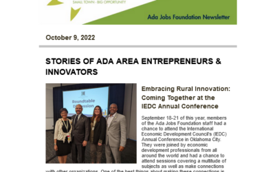 Newsletter 10.09.2022: Economic Development News for the Ada Area