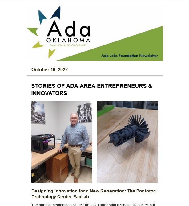 Newsletter 10.16.2022: Economic Development News for the Ada Area
