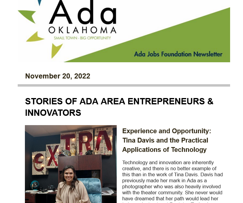 Newsletter 11.20.2022: Economic Development News for the Ada Area