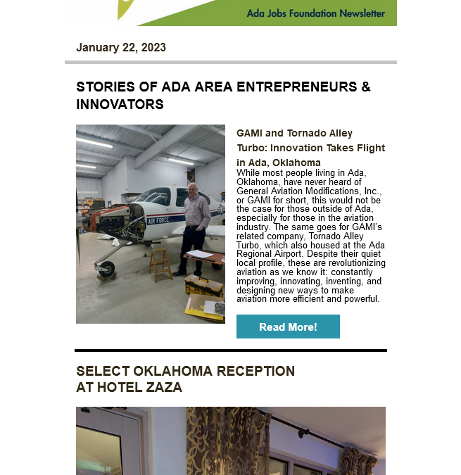 Newsletter 01.22.2023: Economic Development News for the Ada Area