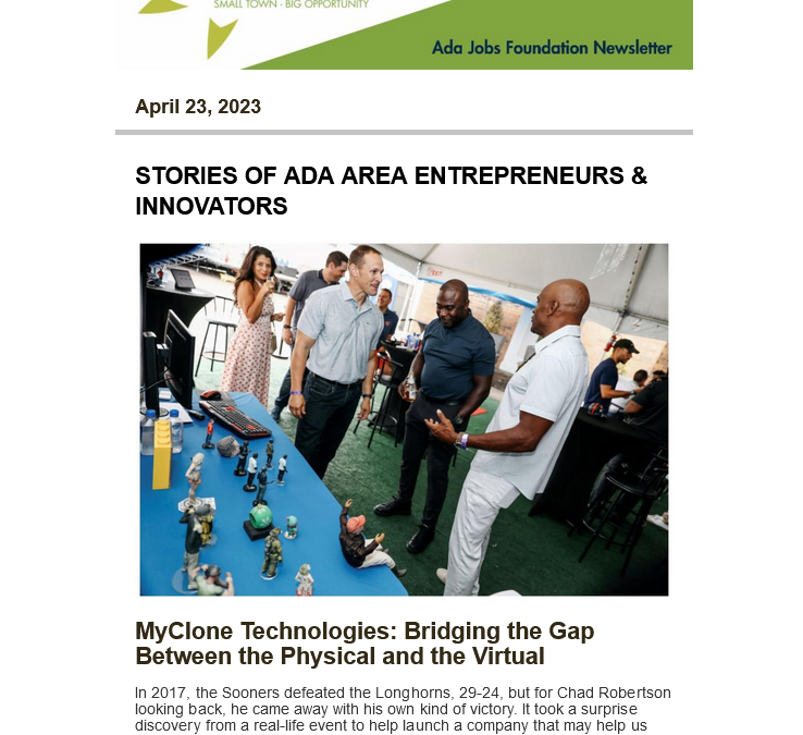 Newsletter 04.23.2023: Economic Development News for the Ada Area