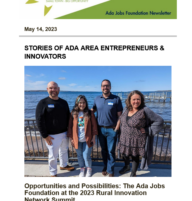 Newsletter 05.14.2023: Economic Development News for the Ada Area