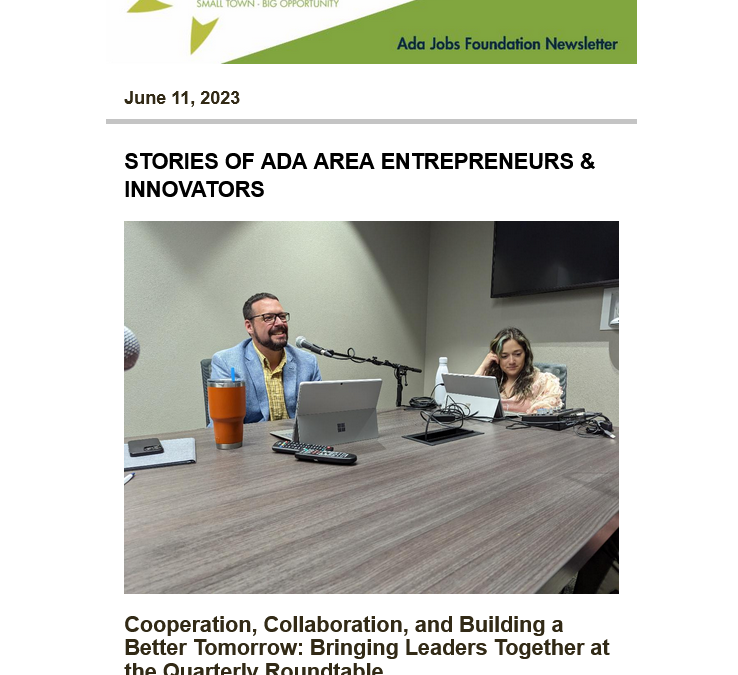 Newsletter 06.11.2023: Economic Development News for the Ada Area