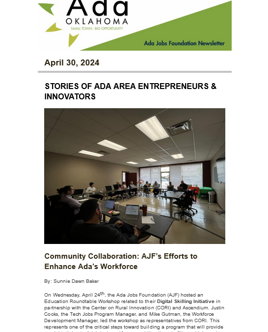 Newsletter 04.30.2024: Economic Development News for the Ada Area